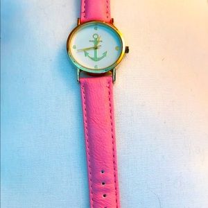 Pink leather watch